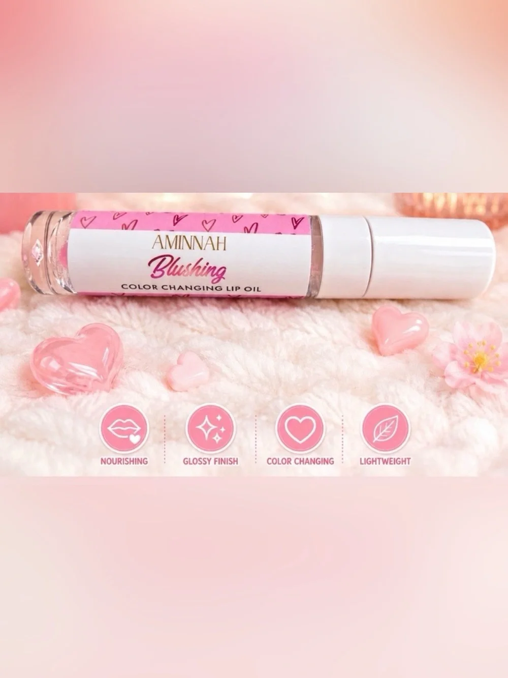 Aminnah Blushing Color-Changing Lip Oil - NEW
